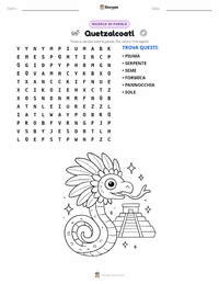 Anteprima della scheda stampabile di Quetzalcoatl - Azteco
