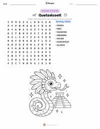 Podgląd drukowalnego arkusza ćwiczeń Quetzalcoatl - Aztek
