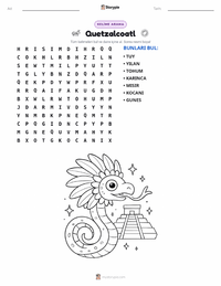 Quetzalcoatl - Aztek yazdırılabilir çalışma sayfası önizlemesi