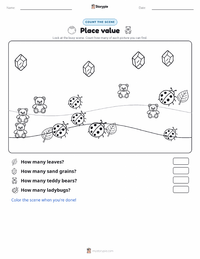 Place value printable worksheet preview