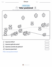 Prévia da folha de atividades imprimível Valor Posicional