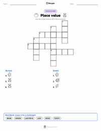 Place value printable worksheet preview
