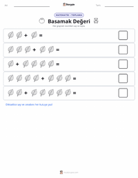 Basamak Değeri yazdırılabilir çalışma sayfası önizlemesi