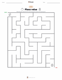 Place value printable worksheet preview