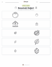 Basamak Değeri yazdırılabilir çalışma sayfası önizlemesi