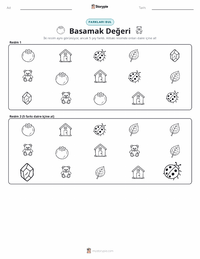 Basamak Değeri yazdırılabilir çalışma sayfası önizlemesi