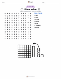 Place value printable worksheet preview