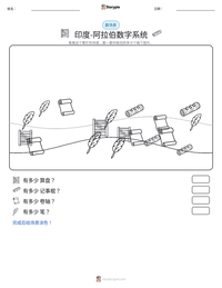 印度-阿拉伯数字系统 可打印工作表预览