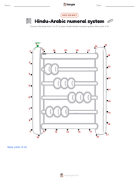 Hindu-Arabic numeral system printable worksheet preview