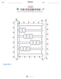 印度-阿拉伯数字系统 可打印工作表预览