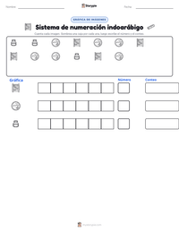 Vista previa de la hoja de trabajo imprimible de Sistema de numeración indoarábigo