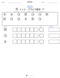 インド・アラビア数字 の印刷可能ワークシートプレビュー