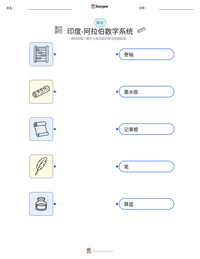 印度-阿拉伯数字系统 可打印工作表预览