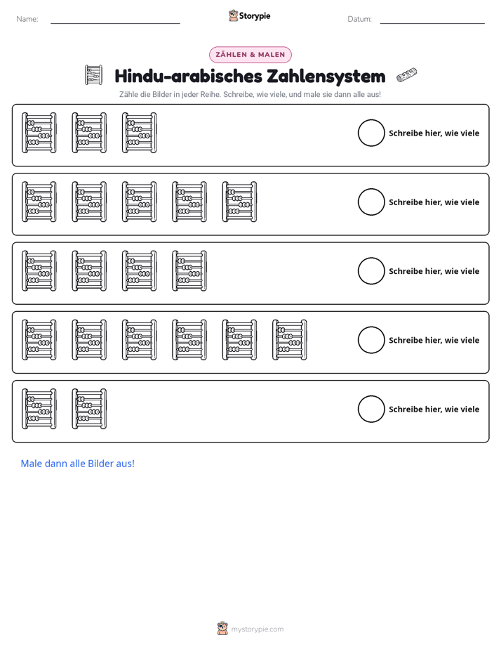 Zählen & Ausmalen