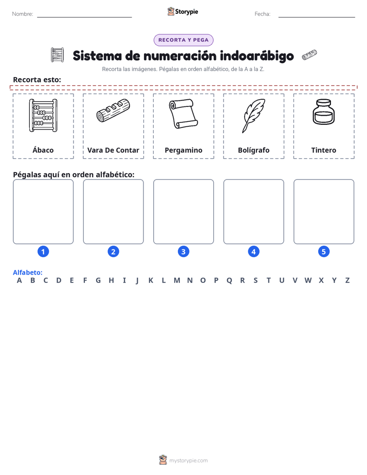 Cortar y Pegar el Alfabeto