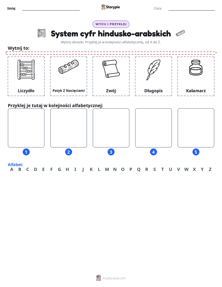 Wytnij i Wklej Alfabet