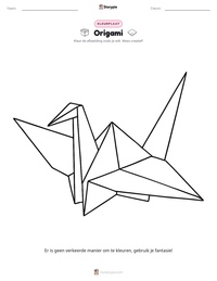 Origami afdrukbare werkblad voorbeeld