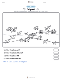 Origami druckbare Arbeitsblatt Vorschau