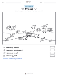 Origami printable worksheet preview
