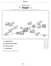 Anteprima della scheda stampabile di Origami