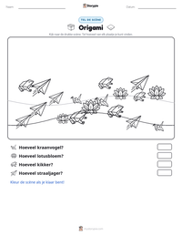 Origami afdrukbare werkblad voorbeeld
