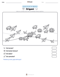 Podgląd drukowalnego arkusza ćwiczeń Origami
