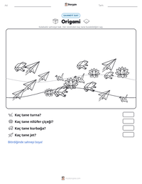Origami yazdırılabilir çalışma sayfası önizlemesi