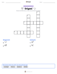 Origami druckbare Arbeitsblatt Vorschau