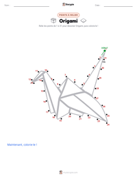 Aperçu de la feuille de travail imprimable Origami