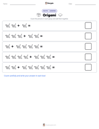 Origami printable worksheet preview