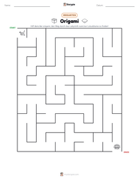 Origami druckbare Arbeitsblatt Vorschau
