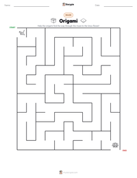 Origami printable worksheet preview