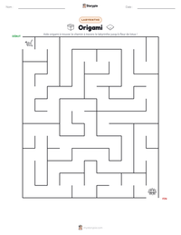 Aperçu de la feuille de travail imprimable Origami