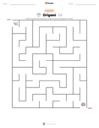 Origami afdrukbare werkblad voorbeeld