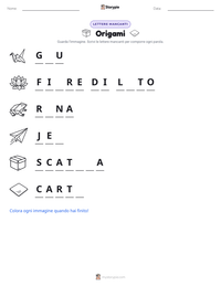 Anteprima della scheda stampabile di Origami