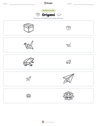 Origami druckbare Arbeitsblatt Vorschau