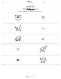 Aperçu de la feuille de travail imprimable Origami