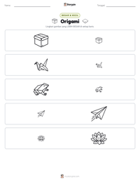 Prabaca lembar kerja cetak Origami