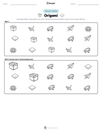 Origami druckbare Arbeitsblatt Vorschau