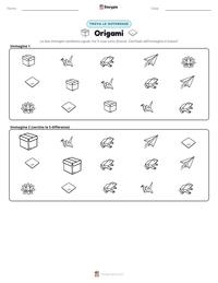 Anteprima della scheda stampabile di Origami