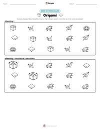 Origami afdrukbare werkblad voorbeeld