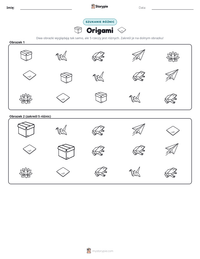 Podgląd drukowalnego arkusza ćwiczeń Origami