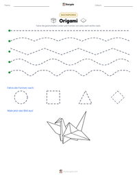 Origami druckbare Arbeitsblatt Vorschau