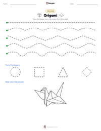 Origami printable worksheet preview