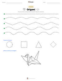 Vista previa de la hoja de trabajo imprimible de Origami