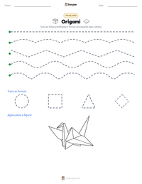 Prévia da folha de atividades imprimível Origami