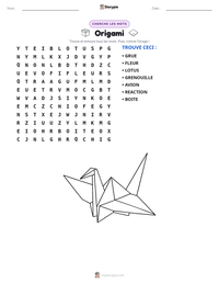 Aperçu de la feuille de travail imprimable Origami