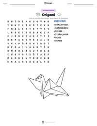 Origami afdrukbare werkblad voorbeeld