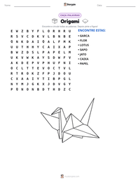 Prévia da folha de atividades imprimível Origami