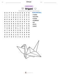 Origami yazdırılabilir çalışma sayfası önizlemesi
